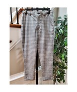 Zara Women&#39;s Gray Check Polyester Mid Rise Skinny Legs Casual Dress Pant... - $513.08 MXN
