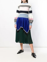 New Self-Portrait Pleated Midi Skirt In Multi Color UK 8 US 4 - $93.10