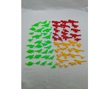 Lot Of (64) 3D Printed 1&quot;- 2 1/2&quot; Dinosaur Token Figure Pieces Red Orang... - $40.09