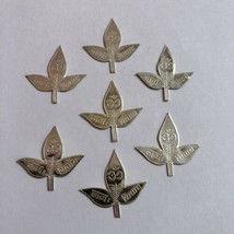 7 Pc 2.9 cm 925 Silver Hindu Religious Lord Shivas Bael Patra Belpatra Leaf - £38.98 GBP
