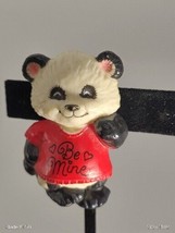 Vintage 1982 Hallmark Shirt Tales Pammy Panda Bear Brooch Pin Red Valentines - £11.85 GBP