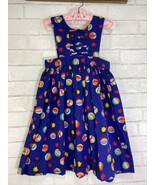 Vintage 90s Print Dress Girls Size 4 Sundress Sleeveless Pinafore Cary S... - £19.61 GBP