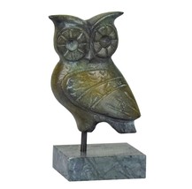 Owl of Athena Symbol of Wisdom and Education Real Bronze Metal Art Sculpture - £51.02 GBP