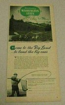 1947 Print Ad Washington State Dept of Conservation Horse Riders &amp; Mt Rainier - £7.26 GBP