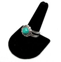 PREMIER DESIGNS Faux Turquoise Floral Dome Cocktail Silver Tone Ring Siz... - £12.36 GBP