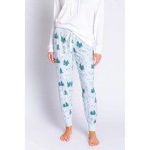 PJ Salvage Womens Ice Blue Polar Bear Stretch Jogger Lounge Pants Soft M - £16.33 GBP