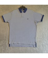 Polo Ralph Lauren Polo Shirt MENS Large Blue/White Striped golf casual t... - £14.82 GBP