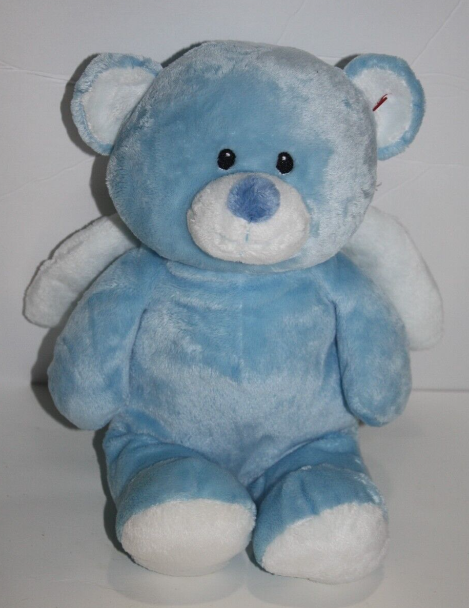 Ty Pluffies Little Angel Teddy Bear Plush Beanie Baby Blue 2010 Stuffed Animal - $23.22