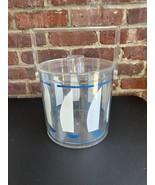 Vintage HJ Stotter Acrylic Ice Bucket Blue Sailboats Nautical MCM - $44.73 CAD