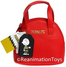 Peanuts Charlie Brown Snoopy Bright Red Purse Crossbody Bag w/Luggage Tag NWT - £39.33 GBP