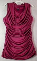 Express Sheath Dress Womens Small Purple Ruched Polyester Sleeveless Cowl Neck - £10.58 GBP