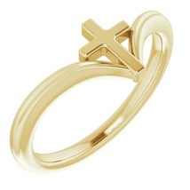 Authenticity Guarantee 
14k Yellow Gold Cross Ring - £439.68 GBP+