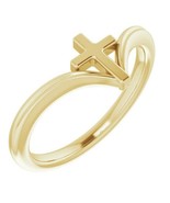 Authenticity Guarantee 
14k Yellow Gold Cross Ring - £438.38 GBP+