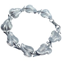 antique Bond Boyd sterling silver leaf links bracelet 7” - £54.91 GBP