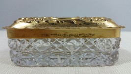 Antique 20th Century Edwardian Sterling Silver Topped Cut Glass Trinket Box - $499.99