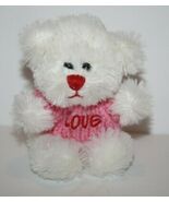 Animal Adventure Mini 5&quot; Teddy Bear White Plush Pink Valentines Love Swe... - $307.44 MXN