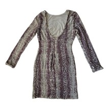 Dress the Population Lola Long Sleeve Sequin Dress Python Gold Women&#39;s Medium - £100.37 GBP