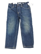Toddler Boys OshKosh B&#39;gosh Straight Blue Jeans Size 2T Adjustable Waist - £11.13 GBP