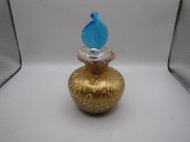 Unique Murano Style Art Deco Perfume Bottle with Stopper Art Glass &amp; Crystal - £31.81 GBP