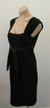 GIAMBATTISTA VALLI Virgin Wool Black Sleeveless Dress w/ Woven Chain Bel... - $212.00