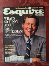ESQUIRE Magazine November 1986 David Letterman Sigourney Weaver Oskar Schlemmer - $25.20