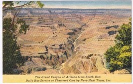 Arizona Postcard Grand Canyon From South Rim Nava-Hopi Tours - £1.69 GBP