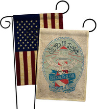 God is Light Burlap - Impressions Decorative USA Vintage Applique Garden Flags P - $34.97