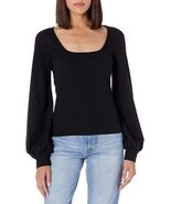 The Drop Women&#39;s @lucyswhims Square-Neck Balloon-Sleeve Top Black Size L - $427.12 MXN