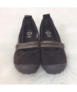 Merrell Plaza Bandeau Mary Jane Shoes Womens Size 9.5M Brown Suede Slip-Ons - $27.10