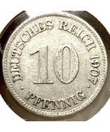 1907 E Germany 10 Pfennig Coin - A0024 - €2,55 EUR