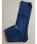 Lee Perfect Fit Straight Leg Jeans Womens Size 18 Short Blue Dark Wash Slimming - $23.76