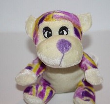 Plush Appeal Bear Monkey 6&quot; Purple Yellow Flames Stripes Stuffed Animal Soft Toy - £8.00 GBP