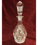 Decanter Vintage Clear Crystal Glass -Stopper  Liquor Thumbpprint starbu... - £44.41 GBP