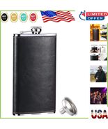 Classic 12 Oz Leak-Proof Hip Flask with Funnel - Timeless Stainless Stee... - $350.61 MXN