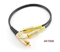 1Ft Single Rca Male To 2-Rca Male Gold-Plated Splitter Cable, Bk - $18.99