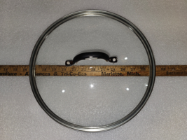 23SS55 GLASS SAUCEPAN LID, FOR 11-3/4&quot; ID PAN, GOOD CONDITION - £7.45 GBP