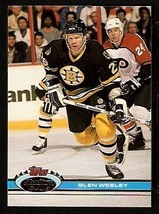 Boston Bruins Glen Wesley 1991 Topps Stadium Club Hockey Card 190 - £0.39 GBP