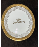 50th Anniversary Decorative Cabinet Plate by Eastern China USA 22 k Gold - €26,72 EUR