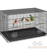 30 Inch Flight Bird Cage, Stackable Bird Cage Parakeet Cage with Slide-O... - $82.92 CAD