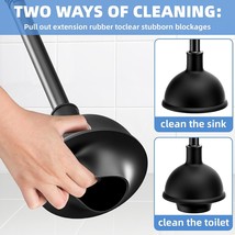 Toilet Brush and Plunger Set 2 in 1 Toilet Bowl Brush Plunger Set with Holder fo - £44.76 GBP