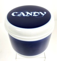 Porsgrund Norway Porcelain Covered Candy Dish Jar With Lid 5&quot; Blue White 1970s - £47.33 GBP