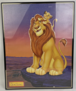 Vtg Framed 1990s Disney The Lion King Poster 16x20&quot; Mufasa Simba Crystal... - $50.18 CAD