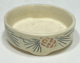 Antique Weller Pottery Roma Pinecone Footed Bowl Dish Planter Under Plate - £46.39 GBP