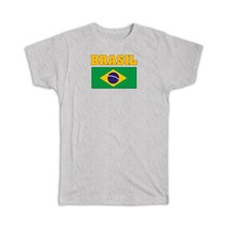 Brazil : Gift T-Shirt Flag Chest Brazilian Country Expat Patriotic Flags Travel  - £14.46 GBP