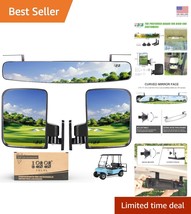 High-Quality Universal Golf Cart Mirrors: Folding Sides &amp; Extra Wide Rea... - $61.71 CAD