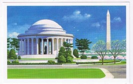 DC Postcard Washington Monuments Jefferson Memorial - £2.36 GBP