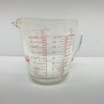 Vintage Fire-King 4 Cup 1 Quart Glass Measuring Cup 499 USA Red Letters - £9.62 GBP