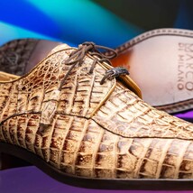 Apricena Genuine caiman Crocodile Dress Derby's Lace Up Rustic Orix image 11