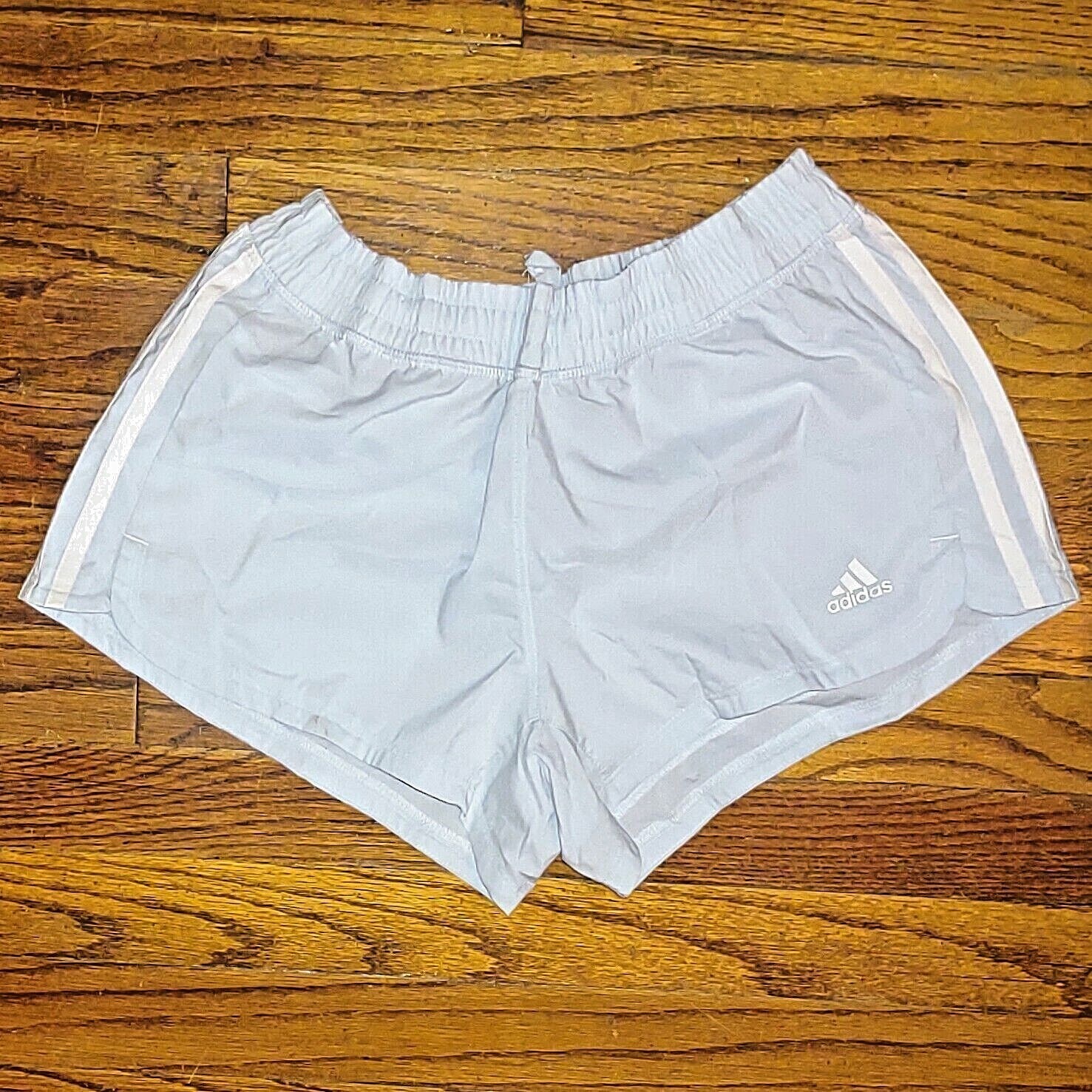 Adidas AeroReady Shorts Blue White Women Size Small Drawstring Pull On - $21.19