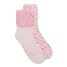 Joyspun Women&#39;s Lounge Socks, 2-Pack, Size 4-10 Color Pink - £11.72 GBP